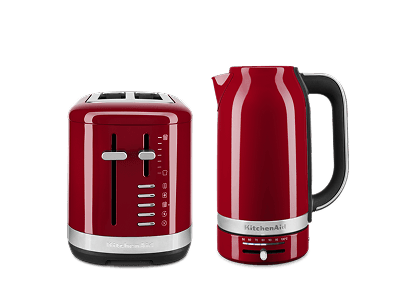 KitchenAid® Breakfast Set: Toaster 2 Slice + Electric Kettle in Red, bundle-KMT2109ER-KEK1701ER